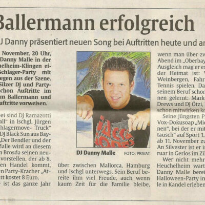 dj danny malle pressebericht die rheinpfalz