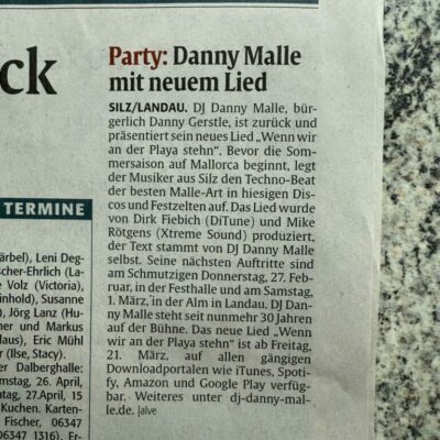 dj danny malle pressebericht die rheinpfalz